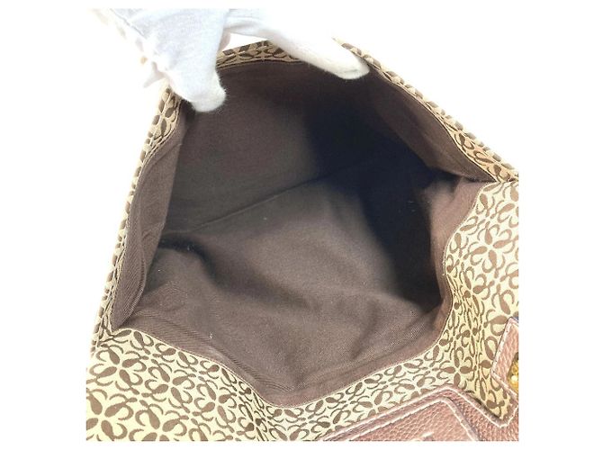 Borsa Tote Loewe Anagram Logo New Road Line Marrone - vista 14