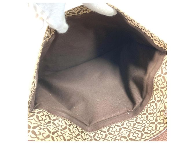 Borsa Tote Loewe Anagram Logo New Road Line Marrone - vista 15
