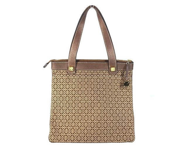 Borsa Tote Loewe Anagram Logo New Road Line Marrone - vista 2