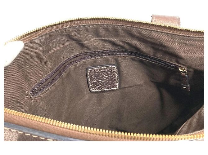 Borsa Tote Loewe Anagram Logo New Road Line Marrone - vista 9