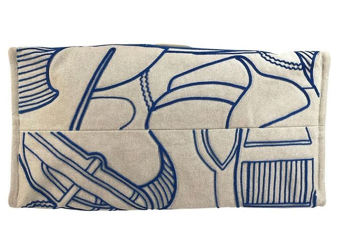 Hermès Borsa da Spiaggia HERMES Thalassa Blu Beige - vista 13