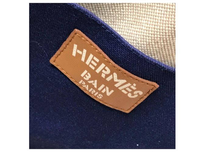 Hermès Borsa da Spiaggia HERMES Thalassa Blu Beige - vista 9
