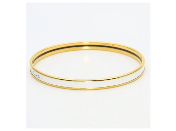 Hermès Bracciale charm in smalto oro e bianco Hermes D'oro - vista 3