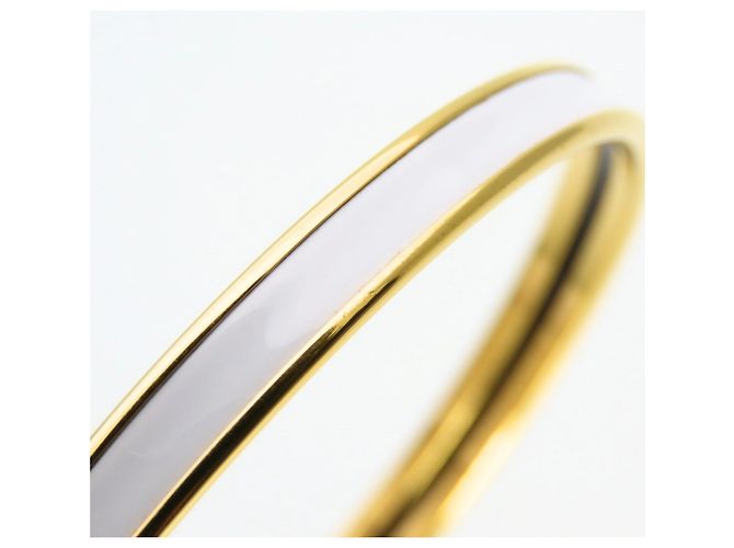 Hermès Bracciale charm in smalto oro e bianco Hermes D'oro - vista 8