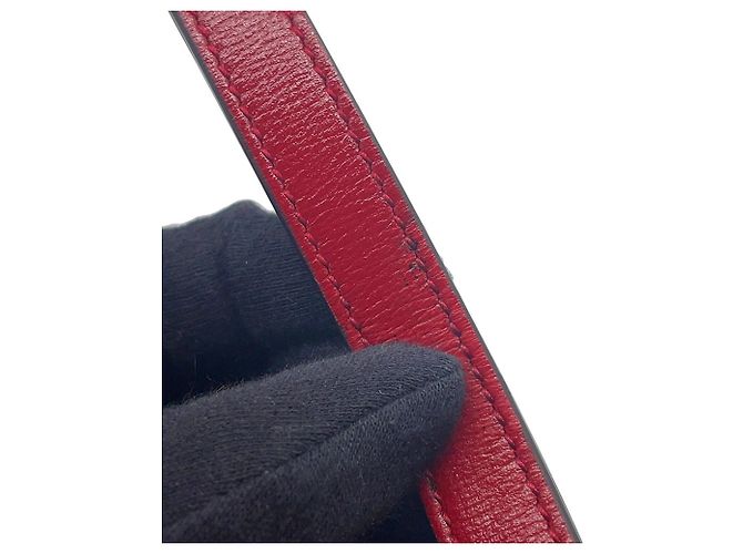 Gucci Horsebit Leder-Bucket-Handtasche Rot - Ansicht 13
