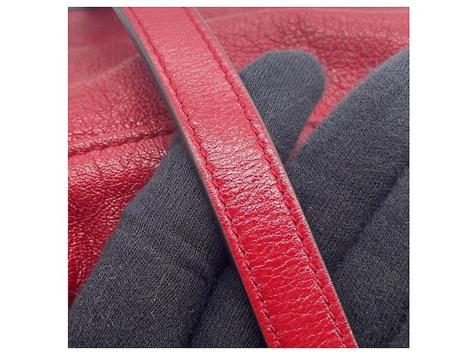 Gucci Horsebit Leder-Bucket-Handtasche Rot - Ansicht 14