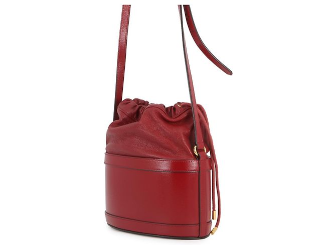 Gucci Horsebit Leder-Bucket-Handtasche Rot - Ansicht 2