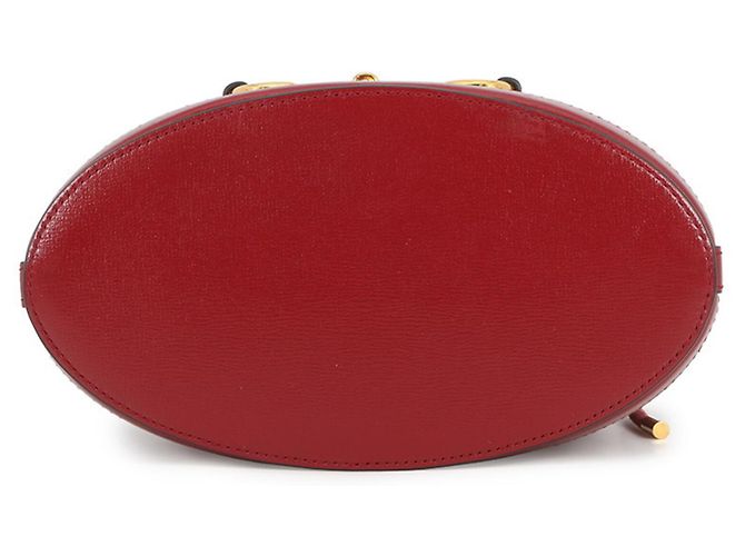 Gucci Horsebit Leder-Bucket-Handtasche Rot - Ansicht 3