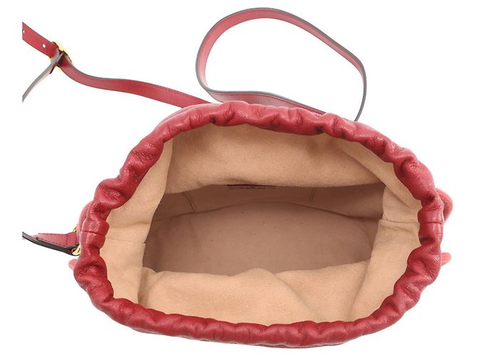 Gucci Horsebit Leder-Bucket-Handtasche Rot - Ansicht 5