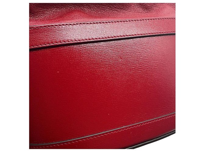 Gucci Horsebit Leder-Bucket-Handtasche Rot - Ansicht 8