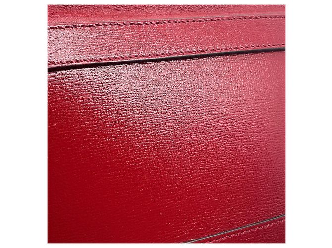 Gucci Horsebit Leder-Bucket-Handtasche Rot - Ansicht 9
