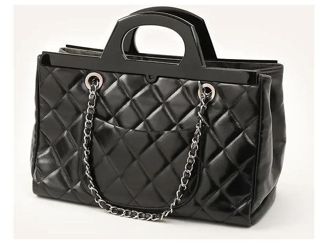 Chanel Delivery gesteppte Lederhandtasche Schwarz - Ansicht 2