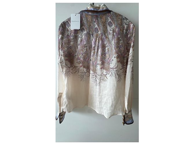 Zimmermann Camisa de lino con estampado paisley Castaño Rosa Azul Beige Púrpura - vista 5