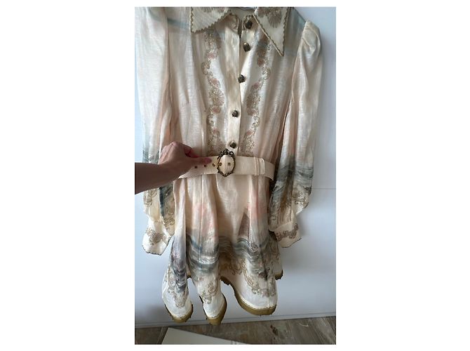 Zimmermann Vestido de seda estampado The Lovestruck Blanco Beige - vista 3