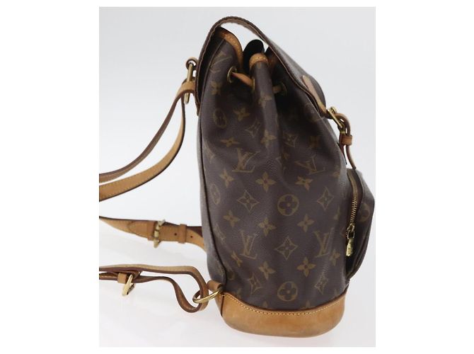 Louis Vuitton Vintage Montsouris Monogram Canvas MM Marron - vue 4