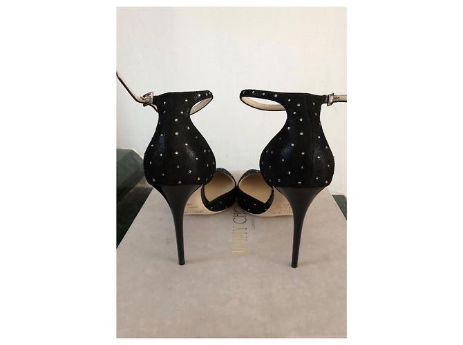Jimmy Choo Décolleté Lucy 100 Nero Argento - vista 4
