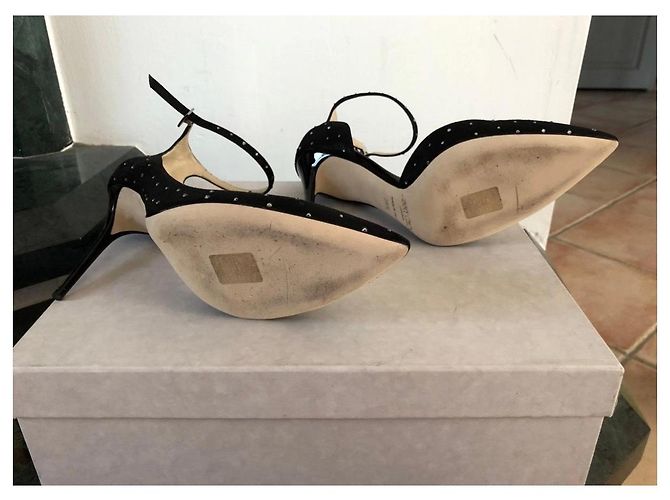 Jimmy Choo Décolleté Lucy 100 Nero Argento - vista 5