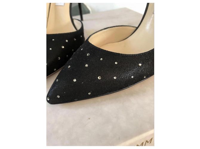 Jimmy Choo Décolleté Lucy 100 Nero Argento - vista 6