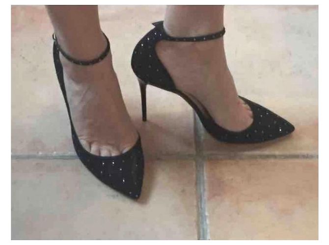 Jimmy Choo Décolleté Lucy 100 Nero Argento - vista 7