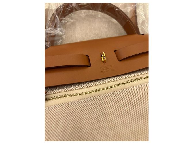 Borsa Hermès Herbag Zip 31 Marrone Beige - vista 6