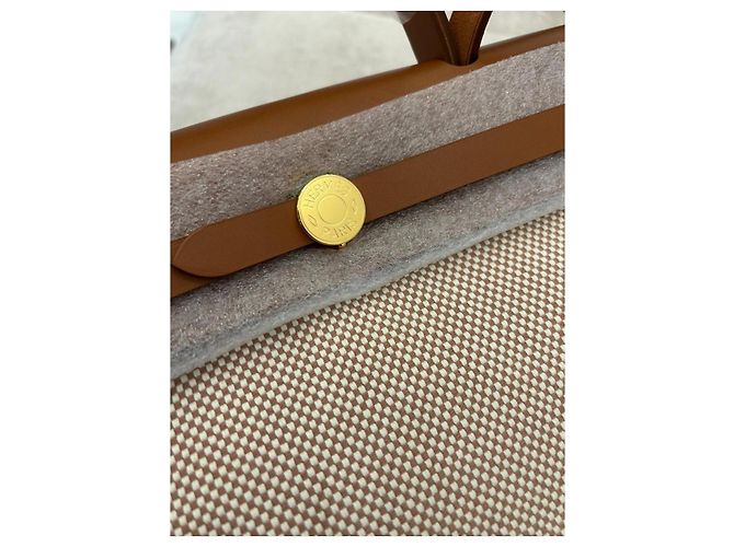 Borsa Hermès Herbag Zip 31 Marrone Beige - vista 8