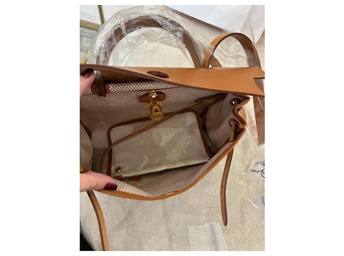 Borsa Hermès Herbag Zip 31 Marrone Beige - vista 9