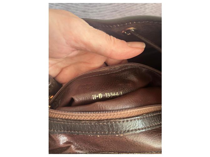 Fendi Borsa a Secchiello in Pelle Velluto a Coste Marrone - vista 10