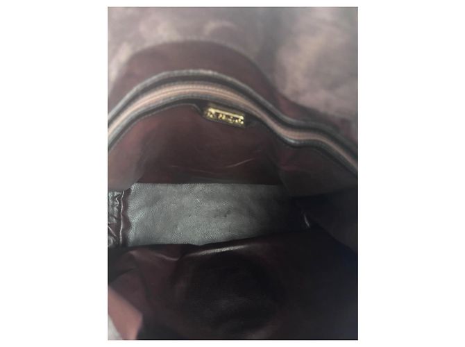 Fendi Borsa a Secchiello in Pelle Velluto a Coste Marrone - vista 11