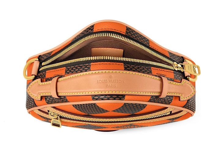 Borsa Louis Vuitton Damier Pop Chess Messenger Marrone Arancione - vista 2