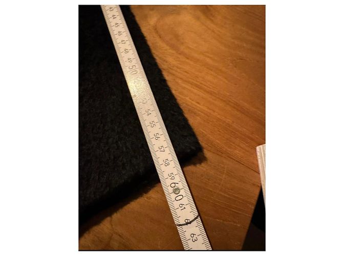 Agnona Black Alpaca Wool Blend Wrap Coat with Leather Belt - view 7