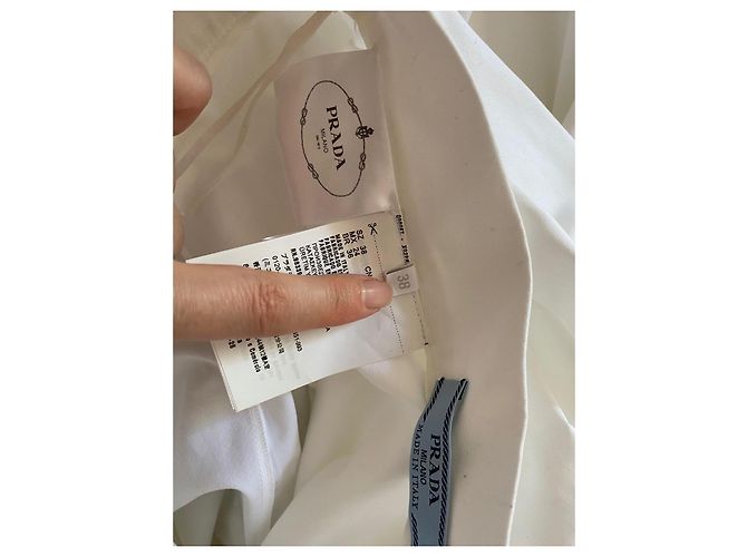 Saia Maxi Prada de Algodão Branco Estampado Preto - vista 6