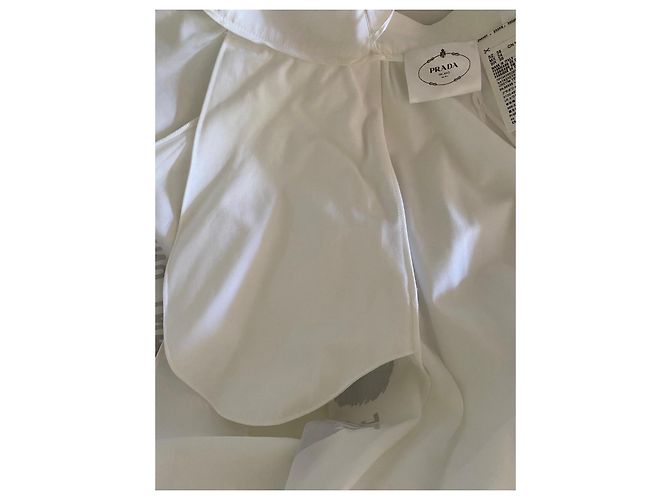 Saia Maxi Prada de Algodão Branco Estampado Preto - vista 9