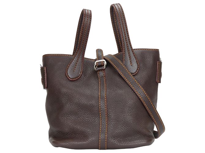 Borsa Tod's marrone scuro e arancione - vista 2