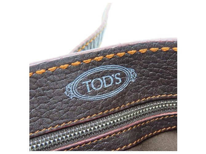 Borsa Tod's marrone scuro e arancione - vista 20