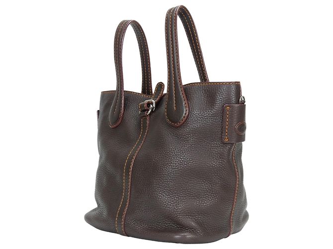 Borsa Tod's marrone scuro e arancione - vista 3