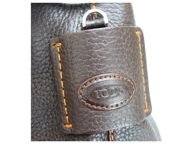 Borsa Tod's marrone scuro e arancione - vista 8