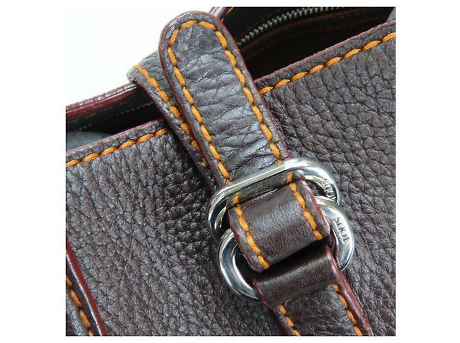 Borsa Tod's marrone scuro e arancione - vista 9