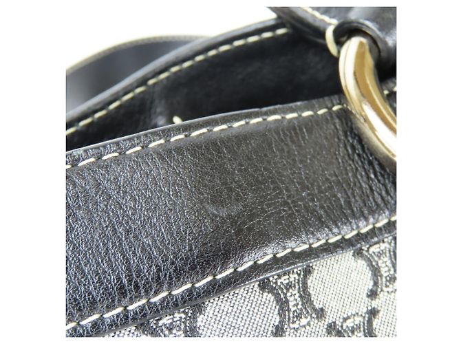 Céline Celine Macadam Canvas Leder Tote Bag Braun Schwarz - Ansicht 14