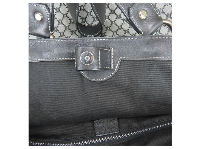 Céline Celine Macadam Canvas Leder Tote Bag Braun Schwarz - Ansicht 19