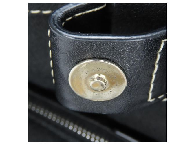 Céline Celine Macadam Canvas Leder Tote Bag Braun Schwarz - Ansicht 20