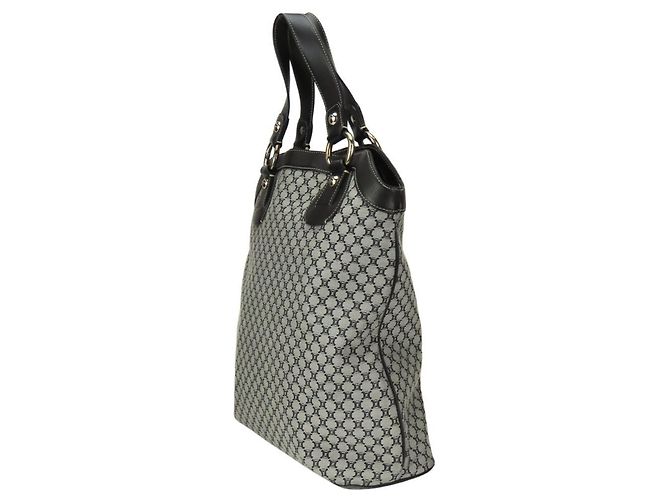 Céline Celine Macadam Canvas Leder Tote Bag Braun Schwarz - Ansicht 3