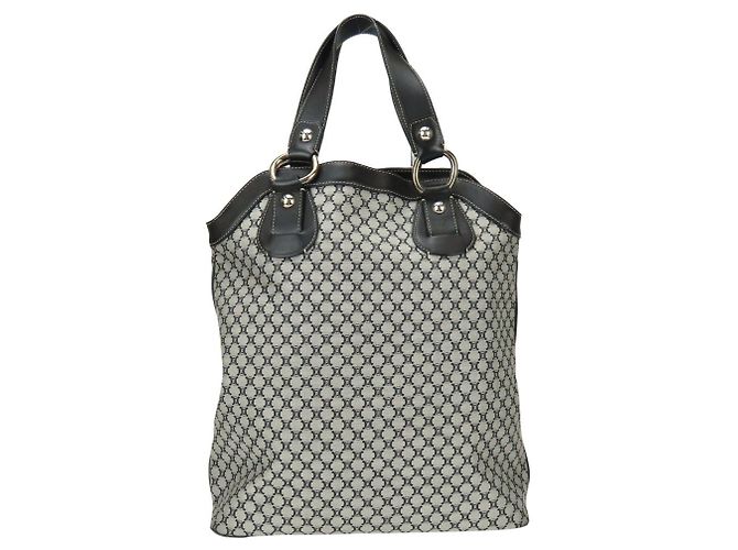 Céline Celine Macadam Canvas Leder Tote Bag Braun Schwarz - Ansicht 4