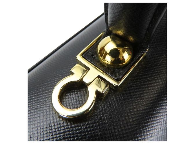 Borsa a mano in pelle Gancini Salvatore Ferragamo Nero - vista 13