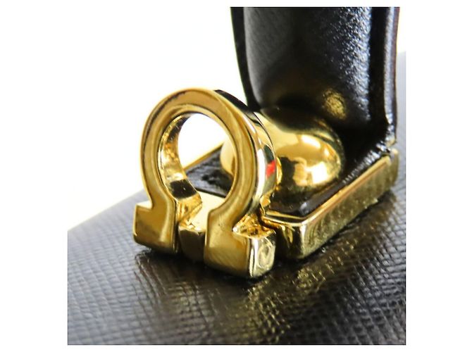 Borsa a mano in pelle Gancini Salvatore Ferragamo Nero - vista 14