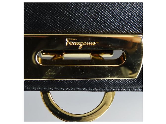 Borsa a mano in pelle Gancini Salvatore Ferragamo Nero - vista 20