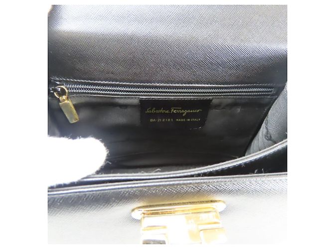 Borsa a mano in pelle Gancini Salvatore Ferragamo Nero - vista 24