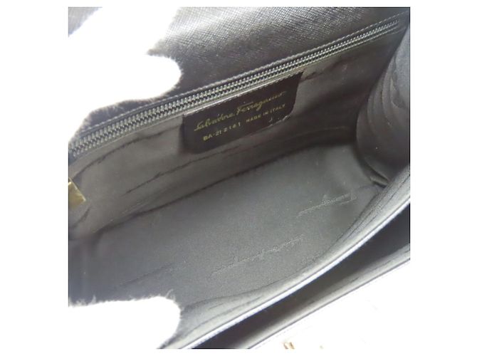 Borsa a mano in pelle Gancini Salvatore Ferragamo Nero - vista 28