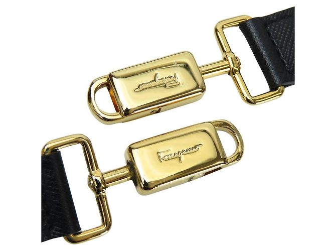 Borsa a mano in pelle Gancini Salvatore Ferragamo Nero - vista 34