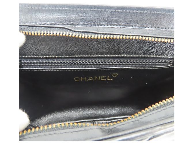 Borsa a tracolla Chanel in agnello nero - vista 18
