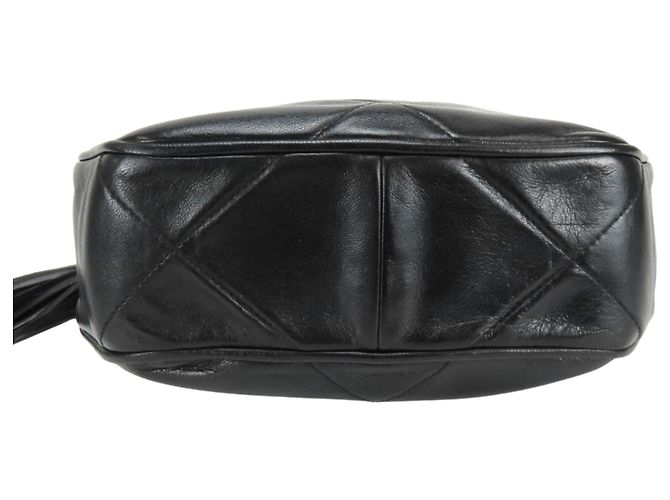 Borsa a tracolla Chanel in agnello nero - vista 5